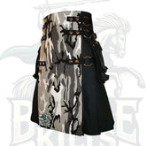 Urban Camo Gothic Utility Kilt with Black Cotton – Premium Gothic & Tactical Style Wear